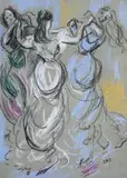 Three dancers by Elinor Bellingham-Smith, drawing, sold Jun 2024