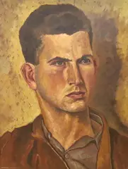 Portrait of a young gentleman by Hermann Fechenbach, oil on board, sold Jun 2024