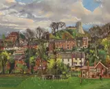 Lewes scene by R. Denyer, oil on canvas, sold Jun 2024