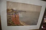 Cornish coastal cliffs by Stanley Inchbold, watercolour, offered Jun 2024