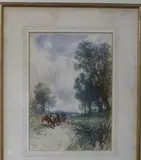 Cattle drover on a lane by William Edward Webb, 1900, watercolour, sold Jun 2024