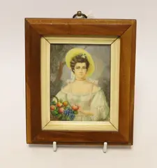 Portrait miniature by O. Bohmer, watercolour, sold Jun 2024