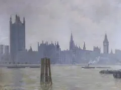 Londres 1891 by Jean-Jacques Rousseau, oil on canvas, sold May 2024