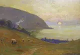 The haven under the hill by Walter Follen Bishop, oil on board, sold May 2024