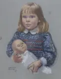 Portrait of a young girl by Margaret Palmer, pastel, offered May 2024