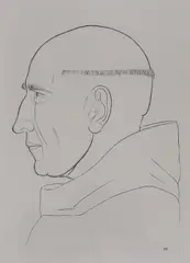 The Prior Caldey, 1926 by Eric Gill, etching, sold May 2024