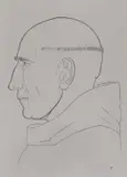 The Prior Caldey, 1926 by Eric Gill, etching, sold May 2024