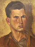 Portrait of a young gentleman by Hermann Fechenbach, oil on board, sold May 2024