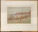 Hunting scene by Thomas Investor Lloyd, watercolour, sold Oct 2024