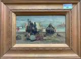 Porto d by Edward Mills, oil on board, sold Aug 2024