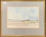 Norfolk estuary scene by Jason Partner, watercolour, sold Aug 2024