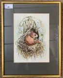 Dormouse by John Last, gouache, offered Aug 2024