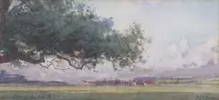 Distant view of Cley-next-the-Sea by Frederick George Cotman, watercolour, sold Jul 2024