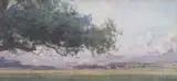 Distant view of Cley-next-the-Sea by Frederick George Cotman, watercolour, sold Jul 2024
