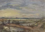 Norfolk Marshes by Thomas Lound, watercolour, sold Jul 2024