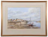 Burnham Overy Staithe by John Sutton, watercolour, sold Jul 2024