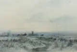 Marshland winter with Shovelers by Colin Burns, pencil, sold Jul 2024