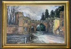 Cassiobury Park Gates by Robert Hill, oil on canvas, sold Jul 2024