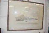 A view across a river by Alfred Hayward, watercolour, sold Jul 2024