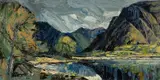 Llyn Cowlyd by Roy Burrows, oil on board, sold Mar 2025