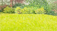 Rain, The Edge of The Lawn by William Wilkins, 1999, oil on canvas, sold Mar 2025