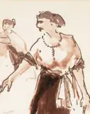 Etude Poissonniere by Tom Nash, ink & wash, sold Mar 2025