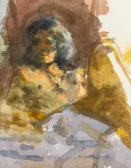 Fully by Ken Howard, watercolour, offered Mar 2025