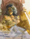 Fully by Ken Howard, watercolour, offered Mar 2025