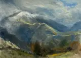 Snowdon from Dinorwig by Keith Andrew, 2007, watercolour, sold Mar 2025