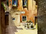 Corte dei Prete - Venice by David Weston, watercolour, sold Mar 2025