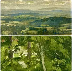 Green Trees, Austria by Peter John Garrard, oil on board, sold Feb 2025