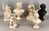including Mozart, 30cms (h), Mars, 28cms (h), Apollo, by Assorted Contemporary Composite Busts, sculpture, sold Feb 2025