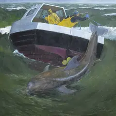 Shark by Philip Muirden, oil on canvas, offered Jan 2025