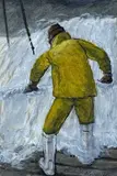 Belgium Fisherman by Philip Muirden, oil on card, sold Jan 2025