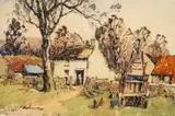 Welsh Farm by Will Evans, watercolour, sold Jan 2025