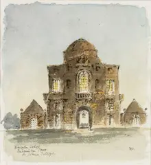 Worcester Lodge, Badminton House by Hugh Casson, watercolour, sold Jan 2025