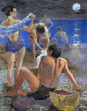 After the Moonlight Swim by Claudia Williams, pastel, offered Jan 2025