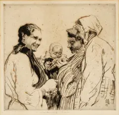 With blind stamp by William Lee Hankey, etching, offered Jan 2025