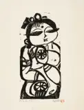 Red seal by Shikō Munakata, woodcut, sold Jan 2025