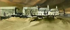 Fell Foot Farm, Little Langdale by Malcolm Edwards, watercolour, sold Jan 2025