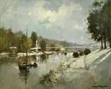 River Dee by George Thompson, oil on canvas, sold Dec 2024