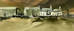 Fell Foot Farm, Little Langdale by Malcolm Edwards, watercolour, offered Dec 2024