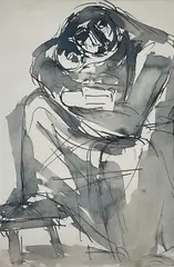 Untitled by Josef Herman, ink, sold Nov 2024