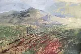 Pyrenees by John Macfarlane, gouache and crayon on board, sold Nov 2024