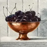 Cherries by Naomi Tydeman, watercolour, sold Nov 2024