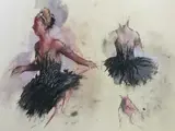 The Hungarian Princess, Swan Lake Act 3 by John Foster Macfarlane, gouache and crayon on board, sold Nov 2024