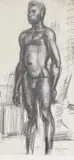 Standing Figure by Dilys Jackson, charcoal, sold Nov 2024