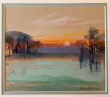 Rhosfach Sunrise by Elizabeth Haines, pastel, sold Nov 2024