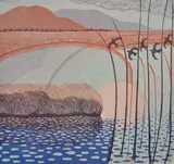 Cylchred (Cycle) by Charlotte Baxter hand printed original, woodcut, sold Nov 2024
