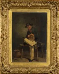 Untitled by Thomas Jones Barker, oil on panel, sold Nov 2024
